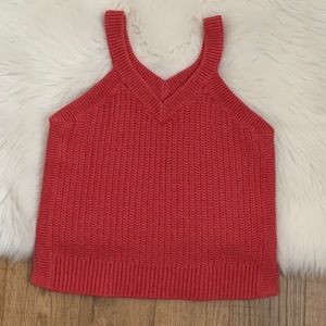Madewell Stockton Pink Sleeveless V-Neck Sweater Tank Top Womens Small